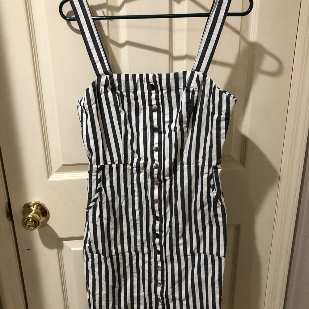 Striped Button Up Midi Dress